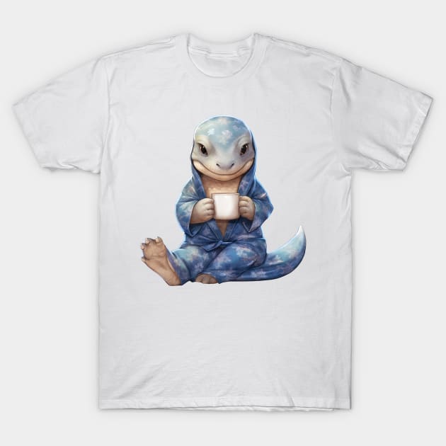 Komodo Dragon Wearing Pajamas T-Shirt by Chromatic Fusion Studio